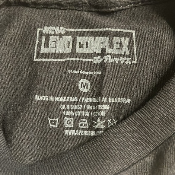 Spencer’s Lewd Complex Graphic Screen Long Sleeve T-Shirt Black Size Medium NWT - Picture 5 of 7